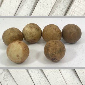 Set of 6 Antique Clay Marbles